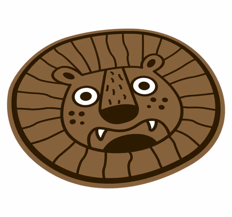 Tapis vinyle pour enfants cercle de dessin animé de lion - TenStickers