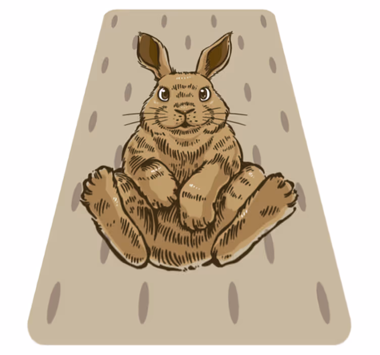 Tapis vinyle chambre bébé illustration beige de lapin assis - TenStickers