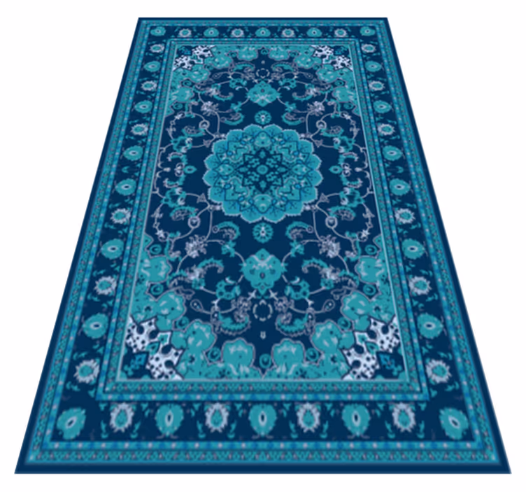 Tapis vinyle mandala élégance turquoise - TenStickers