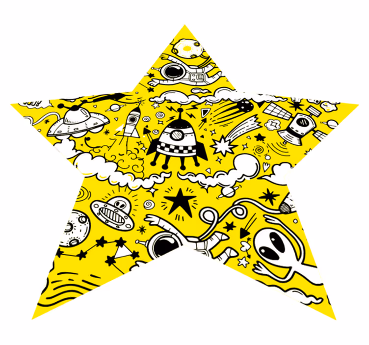 Tapis vinyle pour enfants étoile extraterrestre griffonnée - TenStickers