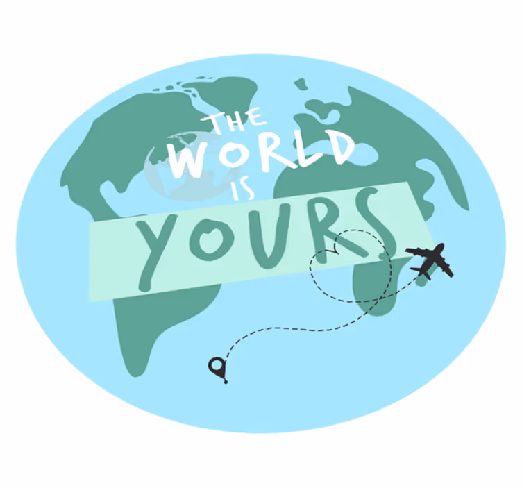 Tapis vinyle carte du monde aventure de voyage - TenStickers