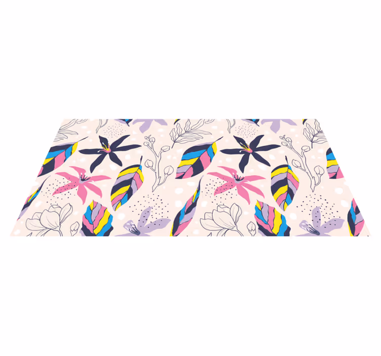 Tapis vinyle fleurs et plantes fantaisie florale - TenStickers
