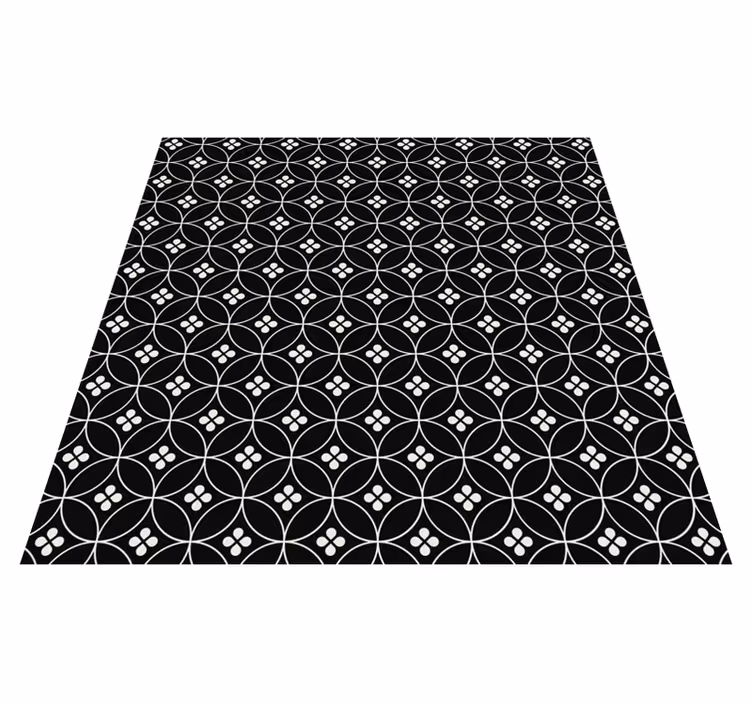 tapis vinyle carreaux Carreaux de fleurs - TenStickers
