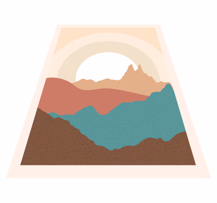 Tapis vinyle nature couches de montagnes abstraites - TenStickers