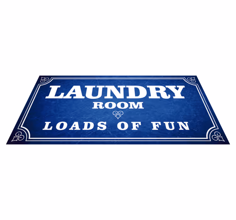 Tapis vinyle citation plaisir dans la buanderie - TenStickers