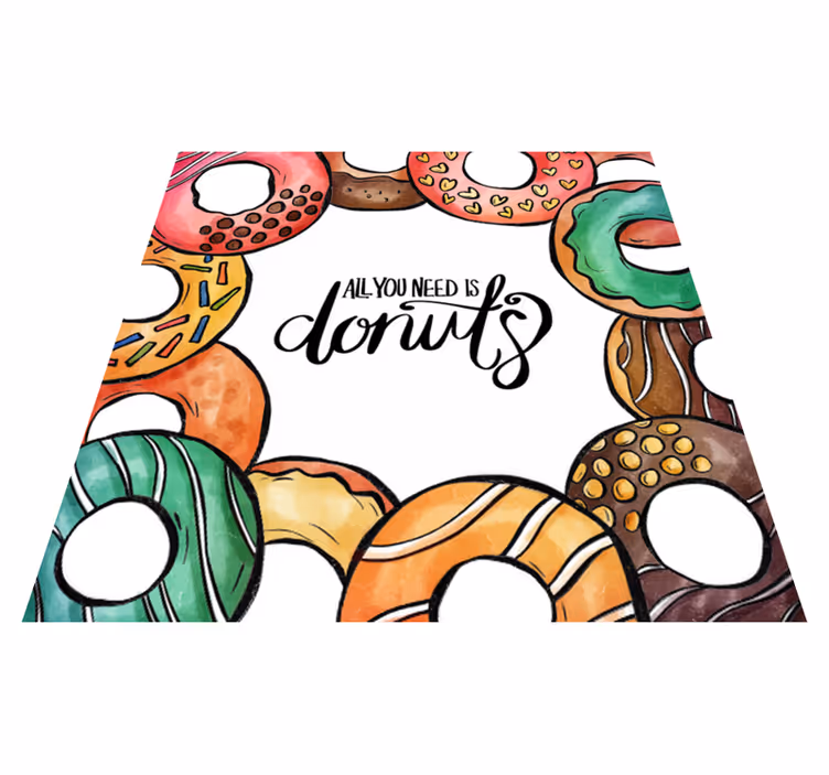 Tapis vinyle citation besoin d'un design de beignets - TenStickers