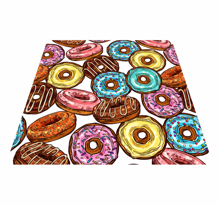 Tapis vinyle autres tapis collection de beignets colorés - TenStickers