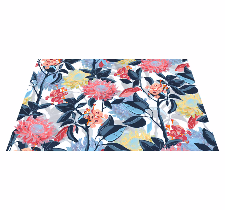 Tapis vinyle fleurs et plantes détail floral - TenStickers