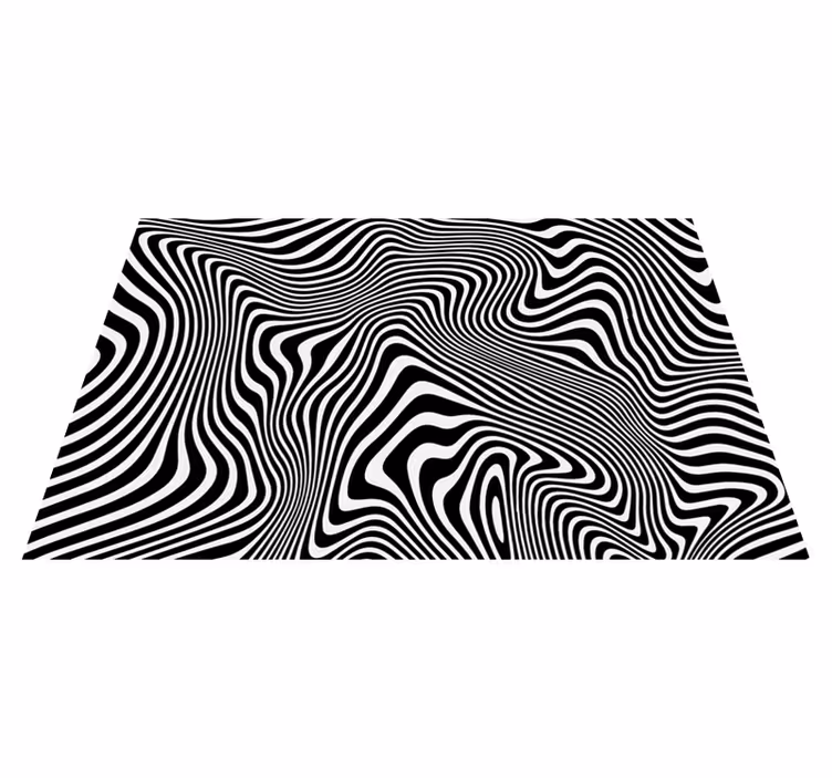 Tapis vinyle rayures illusion d'optique ondulée - TenStickers