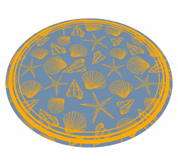 Tapis vinyle animal cercle à motif marin - TenStickers