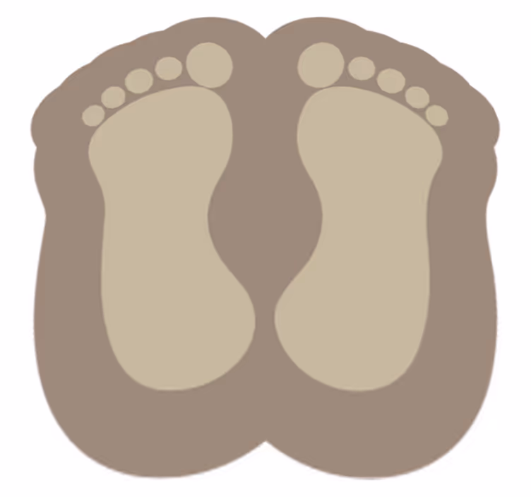 Tapis vinyle salle de bain Empreintes de pieds - TenStickers