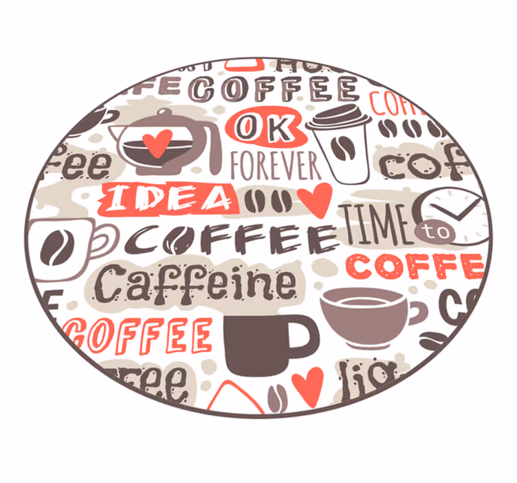 Tapis vinyle cuisine cercle des amateurs de café - TenStickers