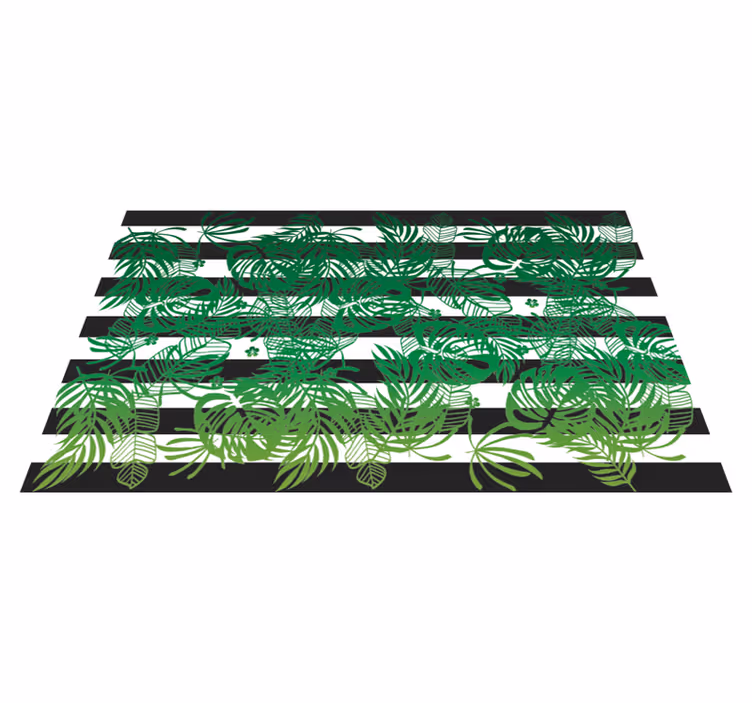 Tapis vinyle fleurs et plantes motifs de feuilles tropicales - TenStickers
