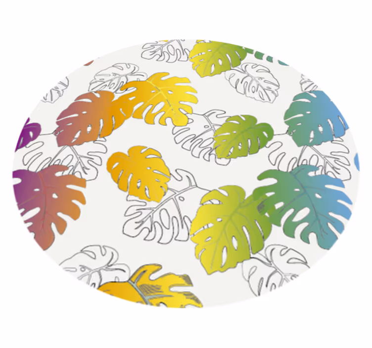 Tapis vinyle fleurs et plantes monstera tropicale - TenStickers