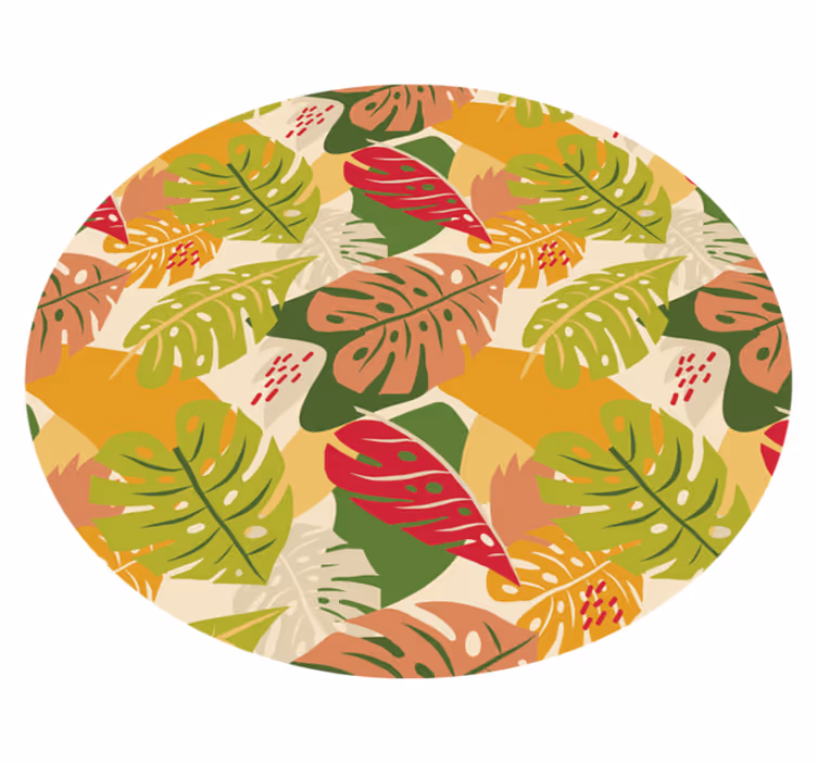 Tapis vinyle fleurs et plantes motif de feuillage tropical - TenStickers