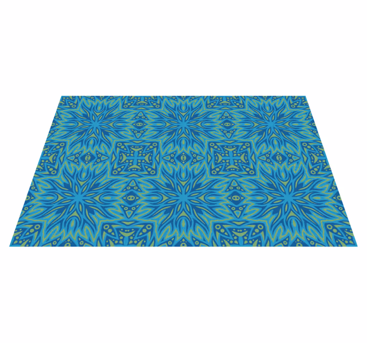 Tapis vinyle bleu symétrie inspirée du bleu - TenStickers