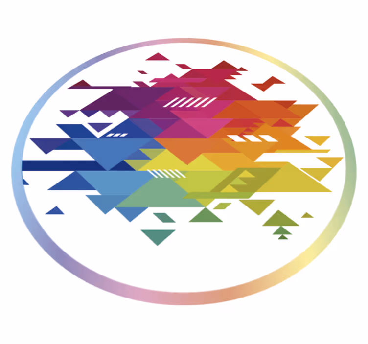 Tapis vinyle géométrique formes géométriques colorées - TenStickers