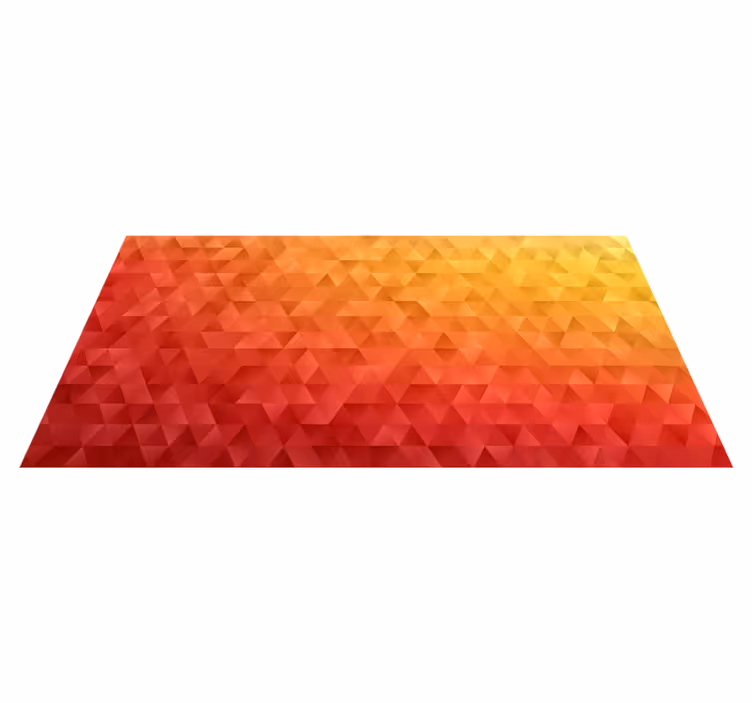 Tapis vinyle geometrique jaune rouge orange - TenStickers