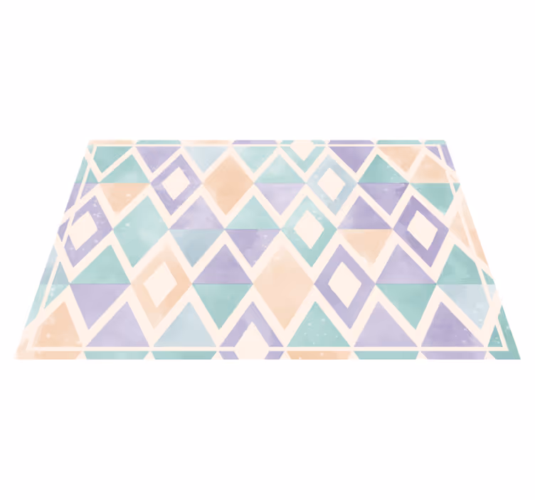 Tapis vinyle géométrique palette pastel  - TenStickers