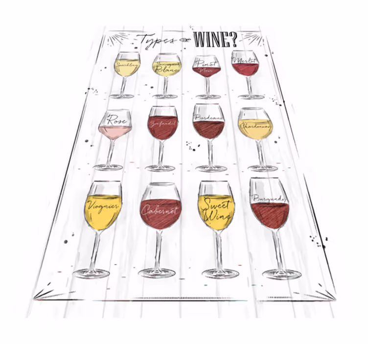tapis vinyle citation Type de vins rouges - TenStickers