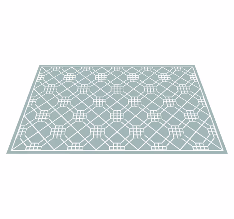 Tapis vinyle carreaux de ciment symétrie géométrique - TenStickers
