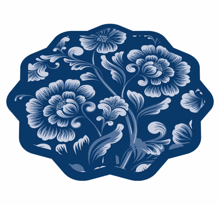 Tapis vinyle fleurs et plantes accent de motif floral - TenStickers