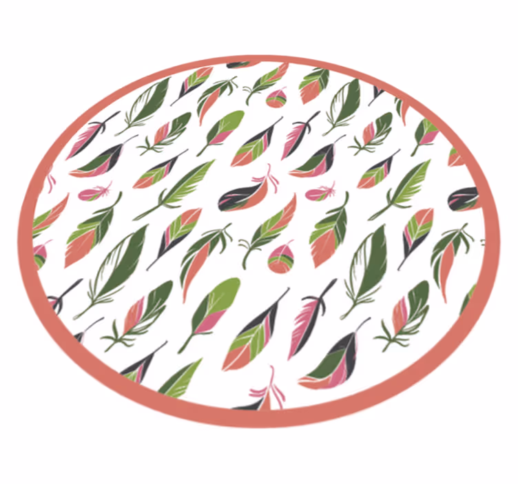 Tapis vinyle fleurs et plantes cercle à motifs botaniques - TenStickers