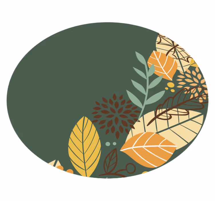 Tapis vinyle fleurs et plantes cercle de motifs botaniques - TenStickers