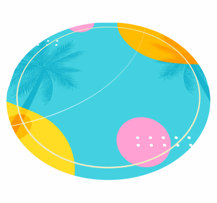 Tapis vinyle fleurs et plantes décor de palmiers tropicaux - TenStickers