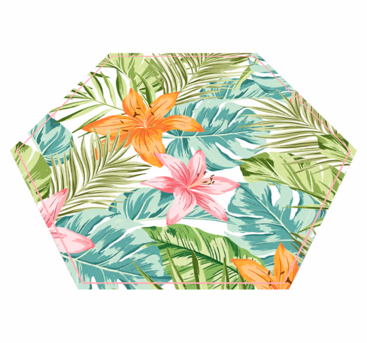 Tapis vinyle fleurs et plantes flore tropicale - TenStickers