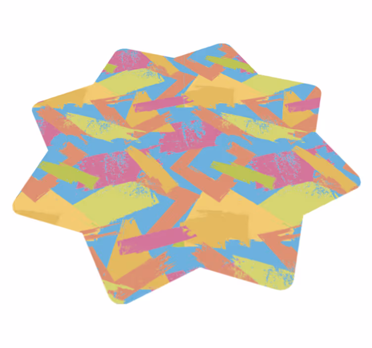 Tapis vinyle géométrique formes abstraites colorées - TenStickers