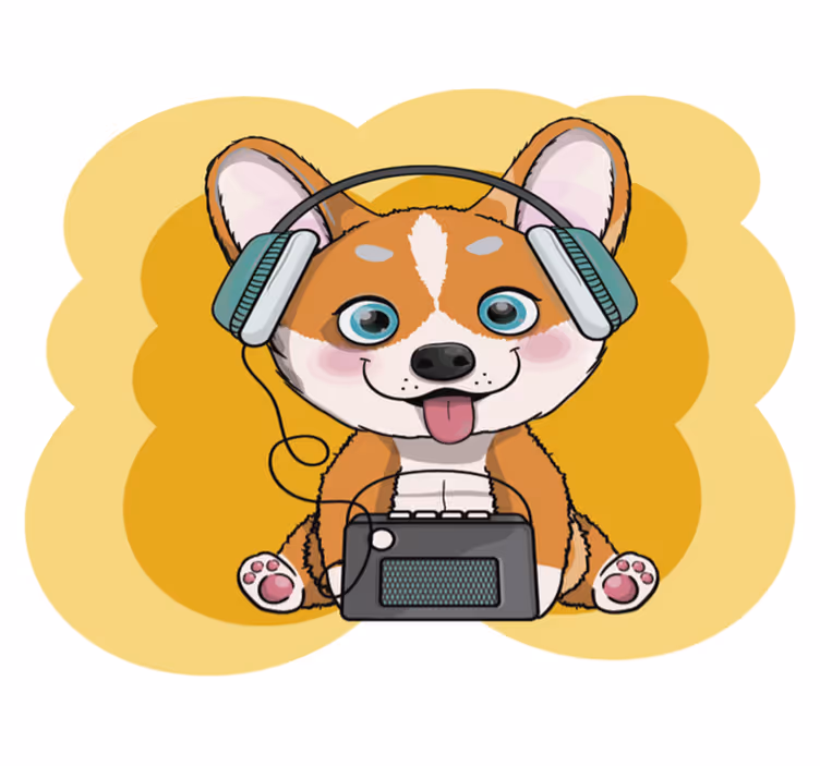 Tapis vinyle autres tapis illustration de casque chiot - TenStickers