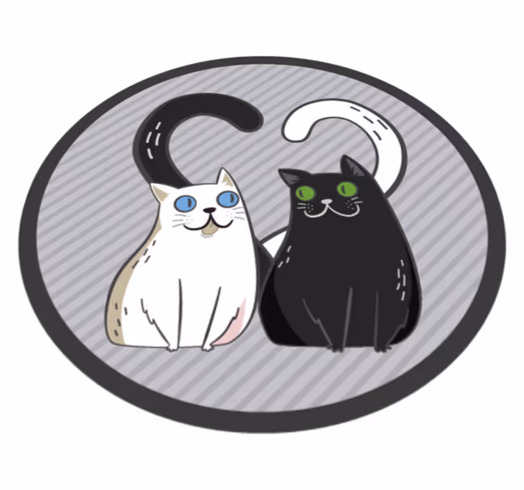 Tapis vinyle animal félins câlins - TenStickers