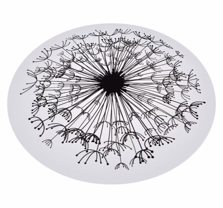 Tapis vinyle fleurs et plantes silhouette de pissenlit - TenStickers