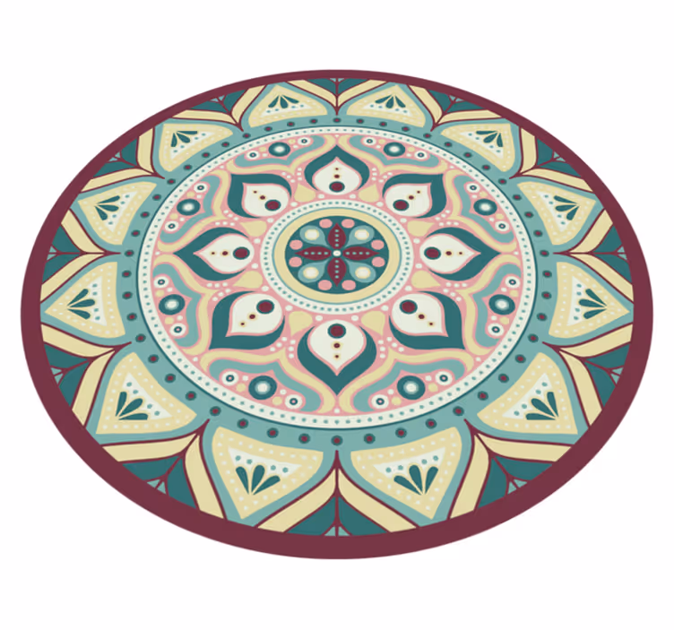 Tapis vinyle mandala design circulaire - TenStickers
