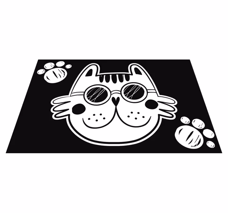 Tapis vinyle pour enfants illustration de chat cartoon - TenStickers