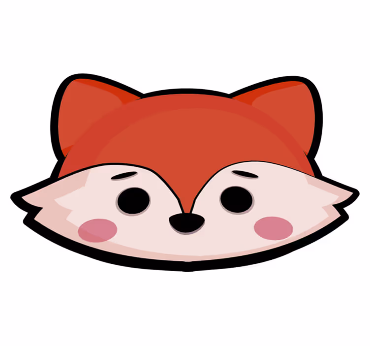 tapis vinyle animal vinylee tête de renard enfant - TenStickers