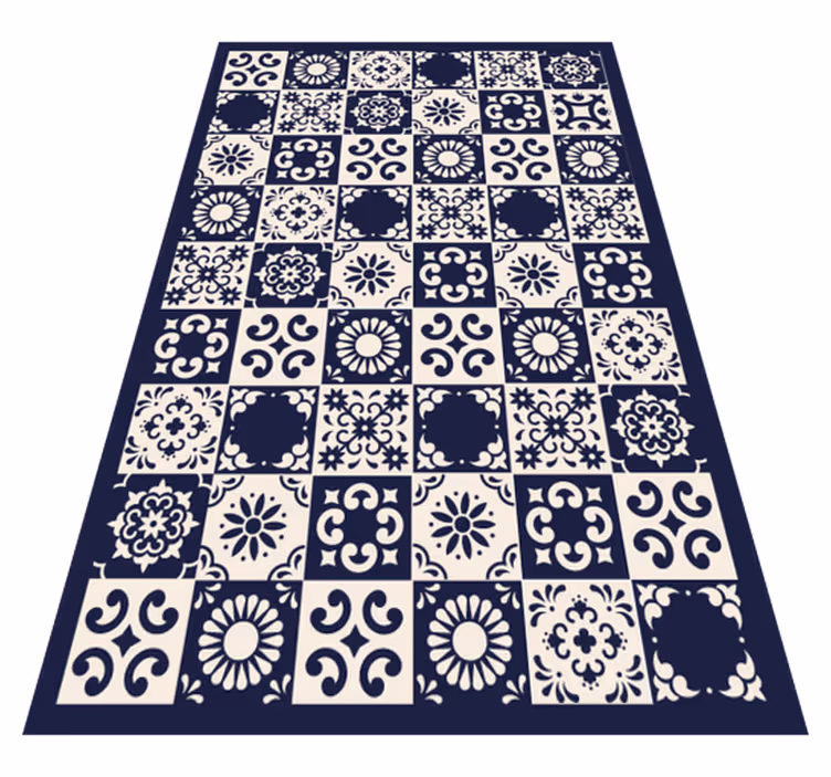 Tapis vinyle Cuisine avec des formes bleues - TenStickers