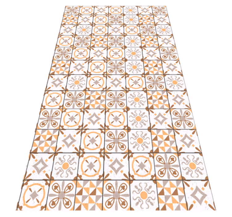 Tapis vinyle Cuisine formes de carreaux bruns - TenStickers