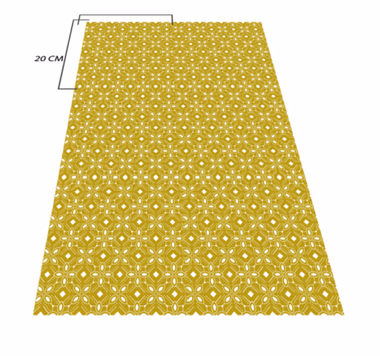 Tapis vinyle de cuisine carrés jaunes - TenStickers