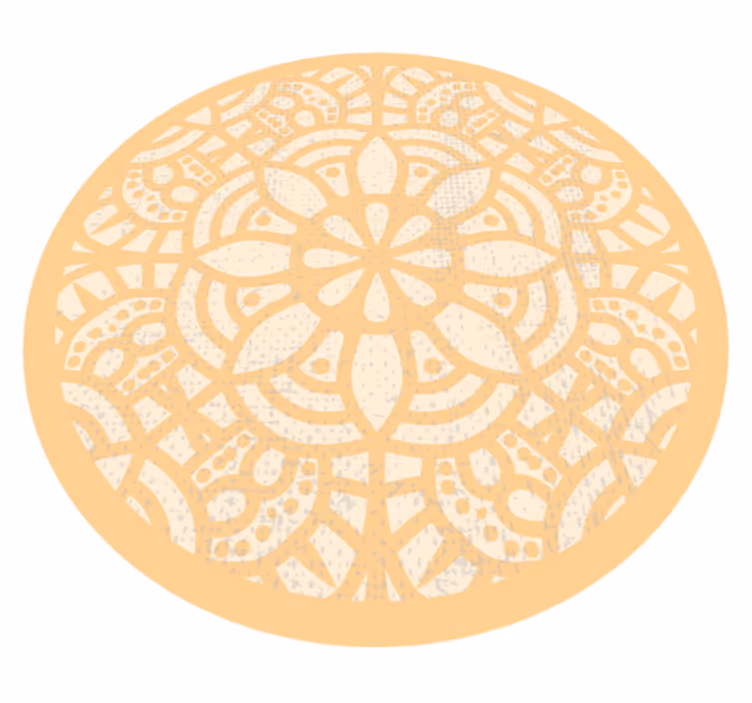 Tapis vinyle mandala cercle tons orange - TenStickers