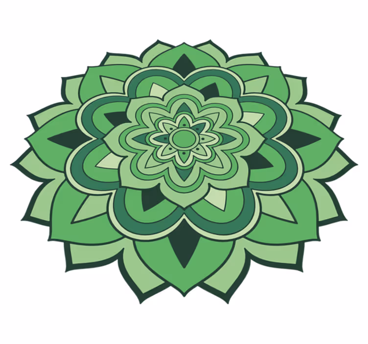 Tapis vinyle mandala emblème mandala vert - TenStickers