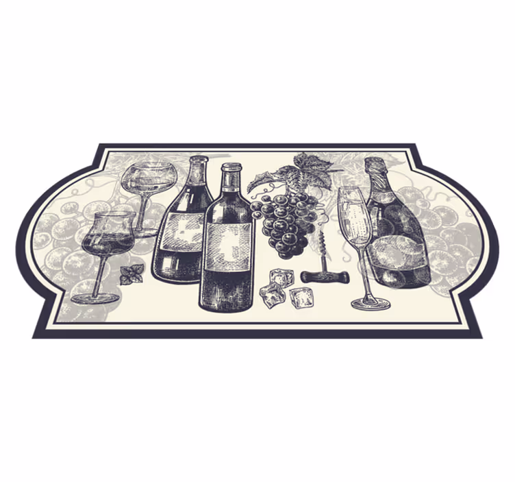 tapis vinyle moderne Bouteilles de vin - TenStickers