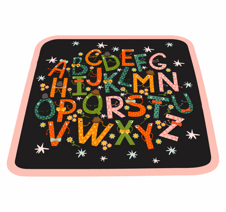 tapis vinyle alphabet stary noir - TenStickers
