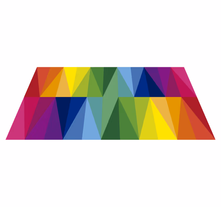 tapis vinyle geometrique Triangles arc-en-ciel - TenStickers