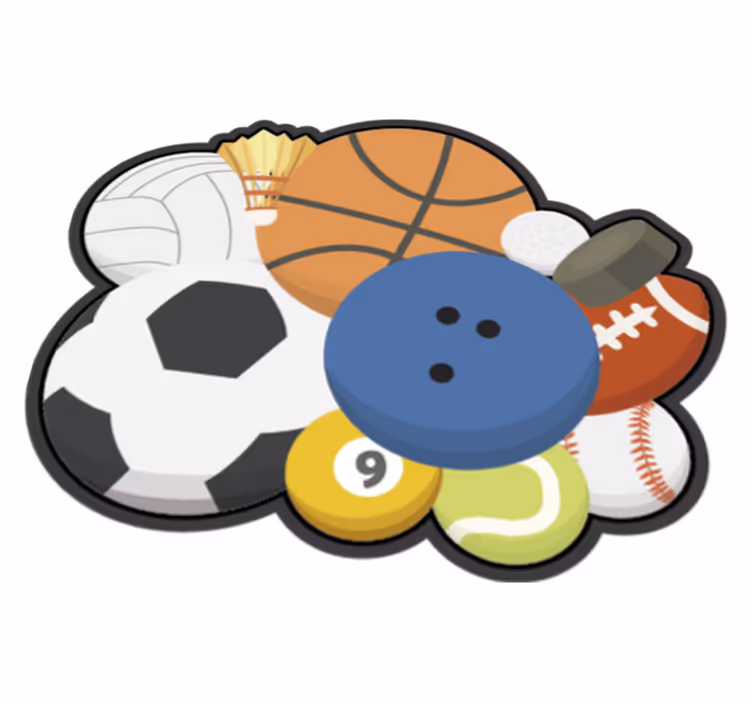 tapis vinyle chambre Balles de sport - TenStickers