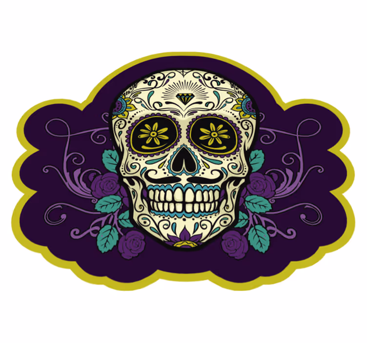 Tapis vinyle halloween motif crâne - TenStickers