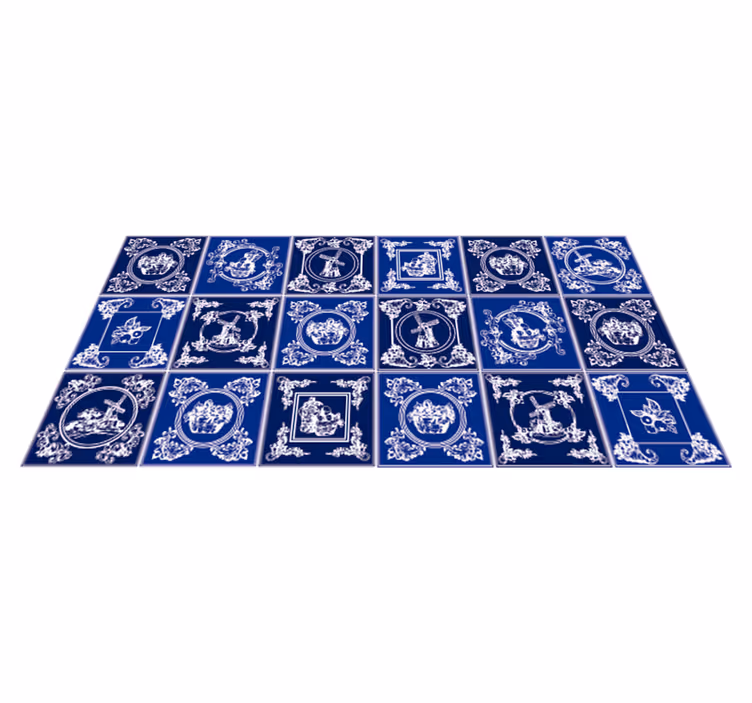 Tapis vinyle cuisine ornementation en céramique - TenStickers