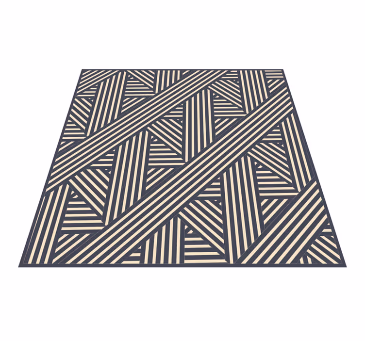 tapis vinyle cuisine Tapis vinylee rayé blanc et beige bleu - TenStickers