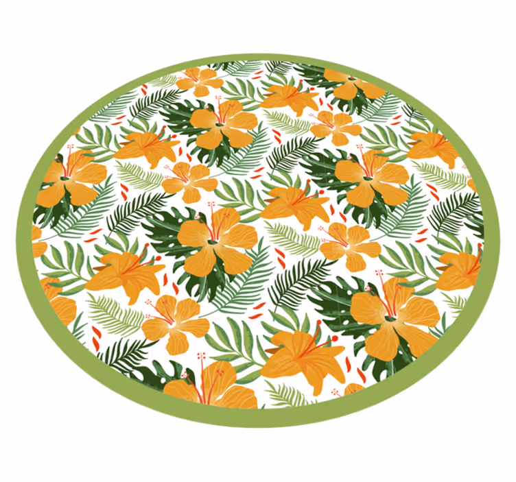 Tapis vinyle fleurs et plantes harmonie florale tropicale - TenStickers